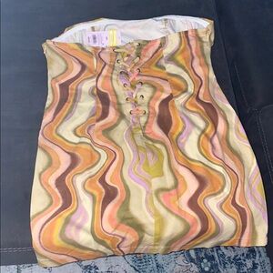 Wild Fable Strapless Trendy Swirl Pattern Dress